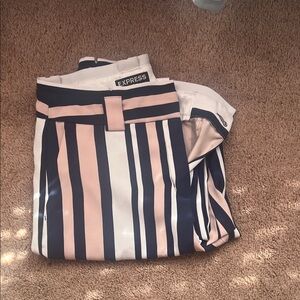 Express Pink and Navy Striped Trousers